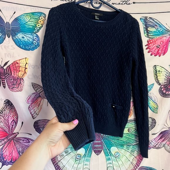 Dark Blue Knit Sweater - Picture 6 of 10